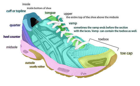 Sizing Feet and Fitting Shoes, Anatomy, The anatomy of a shoe, Fitting ...